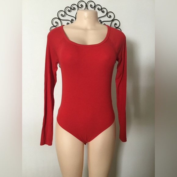 Long Sleeve Red Bodysuit - Picture 1 of 5